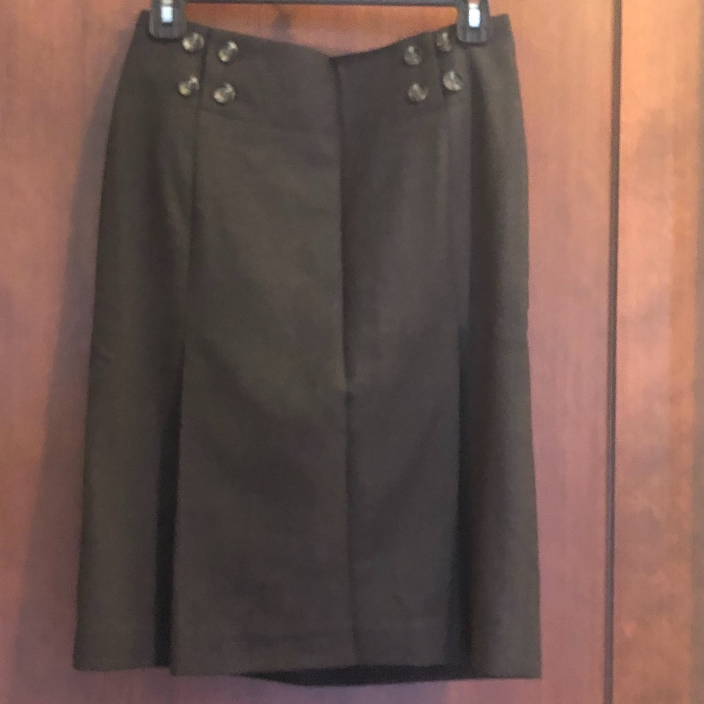 Dark Gray Skirt with Button Detail